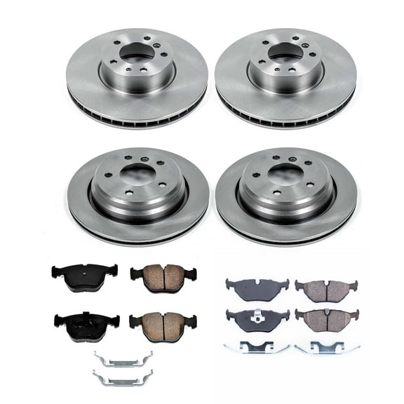 Ultimate Brakes Front and Rear Ceramic Brake Pad and Rotor Kit with Hardware WM81428