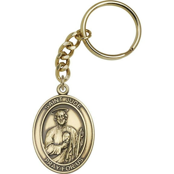 Antique Gold St. Jude Keychain
