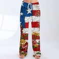 thumbnail image 2 of AHMOMEI 4th of July Pajama Pants Womens Drawstring Straight Leg Womens Lounge Pants Red White and Blue Sleepwear Pj Bottoms, 2 of 5