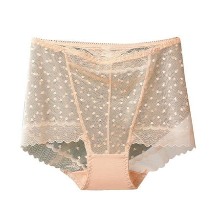 Sdeycui Women High Waist Cheeky Panties Sexy Lace Underwear Plus Size Full Coverge Panty Breathable Mesh Briefs
