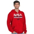 thumbnail image 5 of NASA Retro Worm Logo American Flag Zip Up Hoodie Men's Women's Brisco Brands S, 5 of 6
