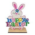 thumbnail image 1 of yulier Happy Easter Bunny Egg Table Decorations Sign, Wooden Rabbit Tabletop Centerpiece Easter Decorations for Home Table Decor Easter Gifts, 1 of 2