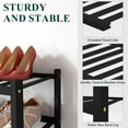 thumbnail image 3 of decorUhome Bamboo 3 Tier Shoe Rack for Closet, Shoe Storage Organizer, Wood Shoe Shelf for Entryway, Black, 3 of 7