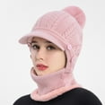 thumbnail image 6 of GHSOHS Hat Cowboy Hat Silk Bonnet Beanie Skullies Beanies Winter Women's Knitted Pullover Ear Warm Cold Dome Pullover Hat Warm Baseball Caps Berets Fedoras Visors Pink Skullies & Beanies, 6 of 6