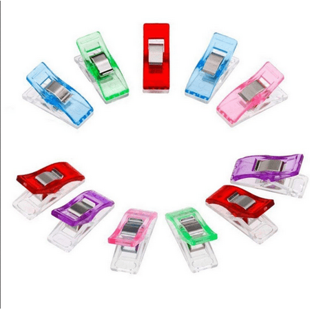 Knitting Sewing Needle (50/100/150 clips for sewing, creation of blankets, crafts, plastic, no needles, crochet, knitting, security clip, Random)