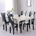 thumbnail image 2 of Stretch Dining Chair Covers Removable Washable Short Dining Chair Protect Cover for Hotel, Dining Room, Ceremony, Banquet Wedding Party (6, Black Dark), 2 of 6