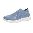 thumbnail image 3 of LUCKY STEP Fashion Breathable Rhinestone Sneaker Mesh Slip On Walking Shoes,Blue,Womens, 3 of 6