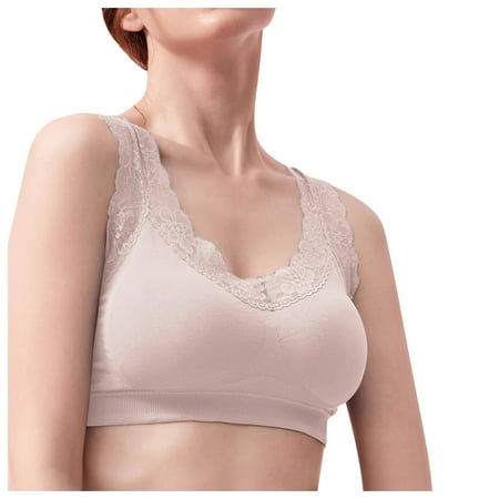 

Lady Solid Color Lace Wirefree Bras 1-Pack