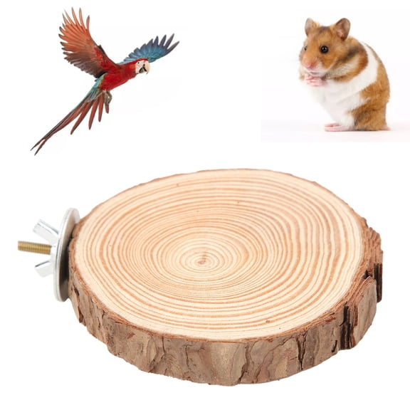 Natural Wood Bird Perch, Safe, Durable Easy To Clean Platform For Birds, Chewable Log