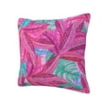 thumbnail image 2 of YFYANG Square Decorative Throw Pillow Case (Without Pillow Insert), Pink-Purple Leaf Texture Bedroom Sofa Car Cushion Cover, 24"x24", 2 of 9