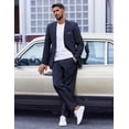 thumbnail image 2 of COOFANDY Men's 2 Piece Suit Slim Fit Suits for Men Two Button Blazer Formal Business Jacket Suit for Wedding Prom Dinner, 2 of 6