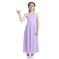thumbnail image 6 of iEFiEL Girls Chiffon Scoop Neck Flower Girl Dress Wedding Bridesmaid Birthday Party Dress Lavender 14, 6 of 7