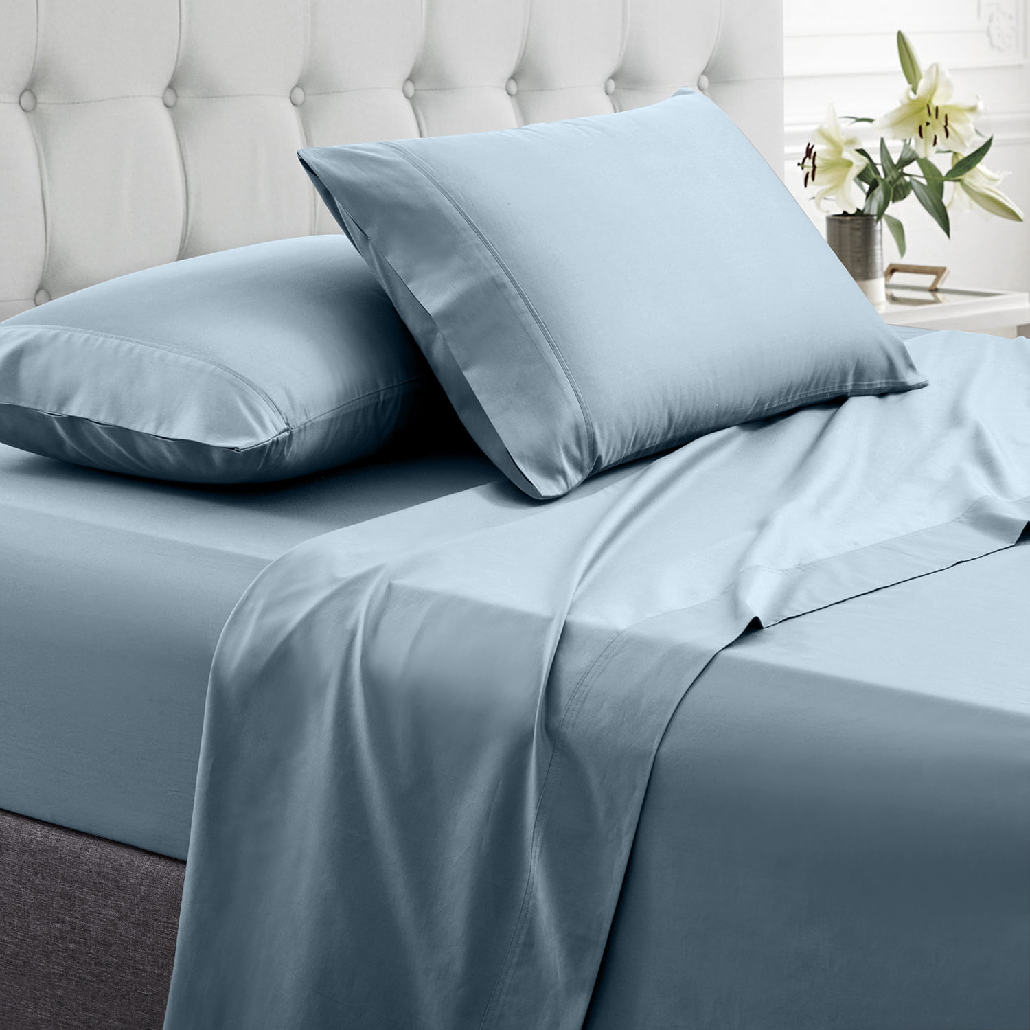 KING 50cm Cotton Polyester Percale Deep Wall Fitted Sheet 