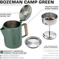 thumbnail image 3 of Bozeman Green Percolator Coffee Pot — Camping Coffee Makers — NO Aluminum or Plastic [9 cup, Camp Green], 3 of 7