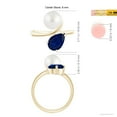 thumbnail image 5 of Angara South Sea Cultured Pearl and Pear-Shaped Sapphire Two Stone Ring in 14K Yellow Gold for Women | June Birthstone Jewelry for Her, 5 of 8