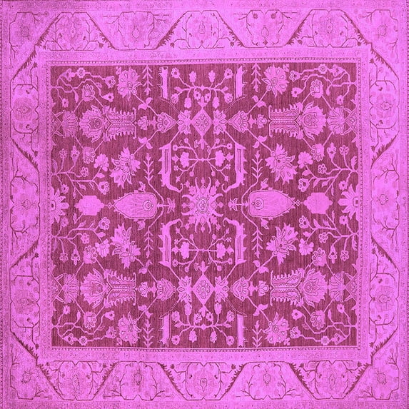 Ahgly Company Indoor Square Oriental Purple Traditional Area Rugs, 4' Square