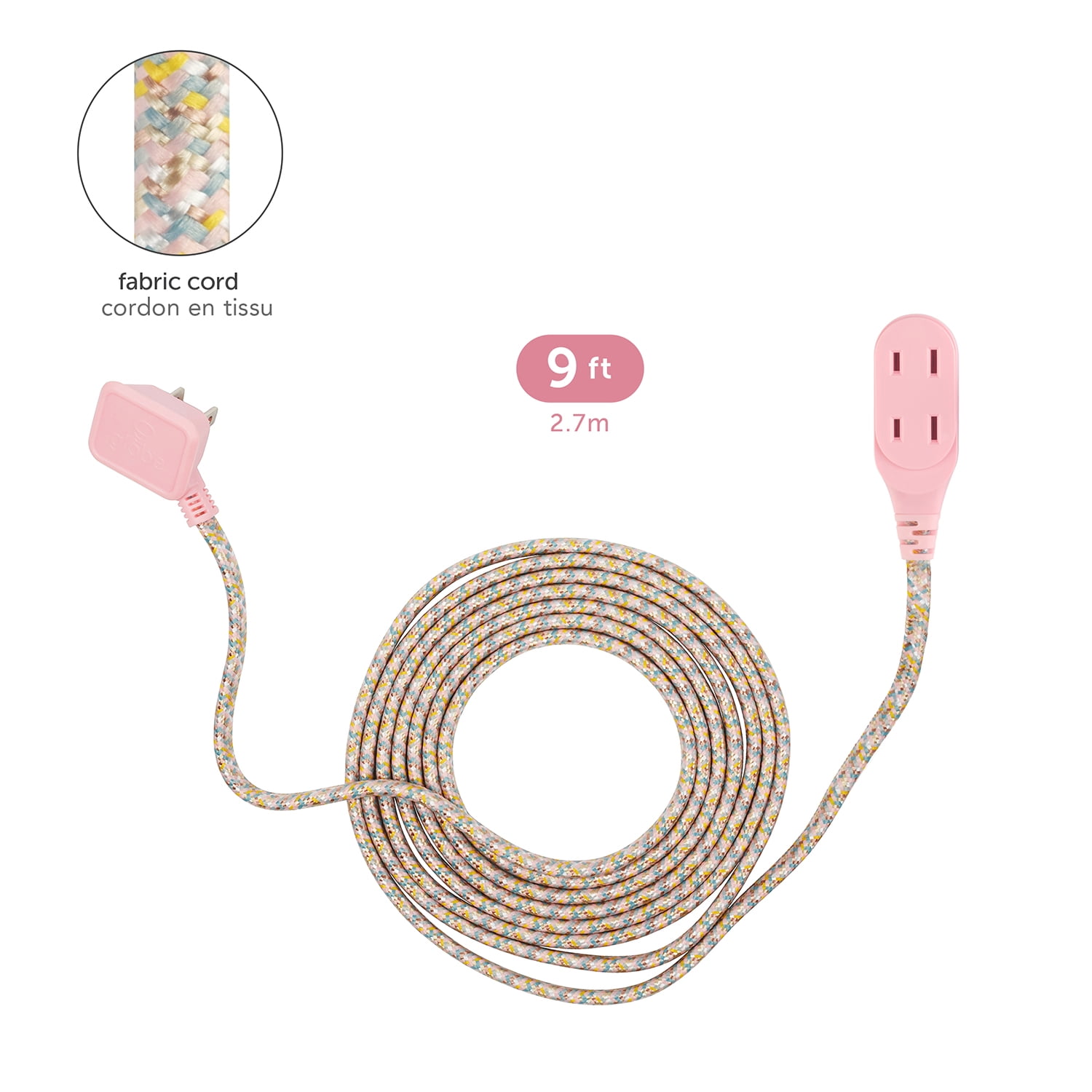 Globe Electric 9-ft Metallic Pink Fabric Extension Cord