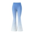 thumbnail image 6 of Xdegoge Ombre Flared Leggings for Women High Waisted Yoga Pants Gradient Color Bell Bottoms Stretchy Casual Wide Leg Trousers for Workout Gym Lounge Activewear, 6 of 7