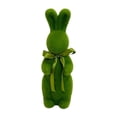thumbnail image 2 of Figura de conejo de Pascua flocada, decorativa y creativa, adorno de conejo Verde, 2 of 9