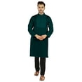 thumbnail image 5 of Atasi Indian Solid Kurta Pajama Set For MensÂ&nbsp;Mandarin Collar Casual Long-Wear Kurta, 5 of 7