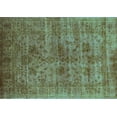 thumbnail image 1 of Ahgly Company Machine Washable Indoor Rectangle Oriental Turquoise Blue Industrial Area Rugs, 2' x 4', 1 of 4