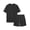 Black, variant on CHUMUD Cargo Shorts Sets for Men Hiking 2 Piece Outfits Summer Matching Set Short Sleeve T-Shirts Drawstring Shorts Set with Pockets Casual Athletic Tracksuits