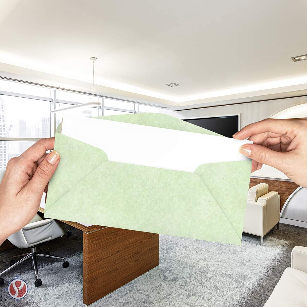 Premium Parchment #10 Business Envelopes - for Invitations, Greetings, Holiday, Office, Invoices, Letters, Mailings| 4 1/8 x 9 1/2 Inches | 500 Per Pack (Spring Green)