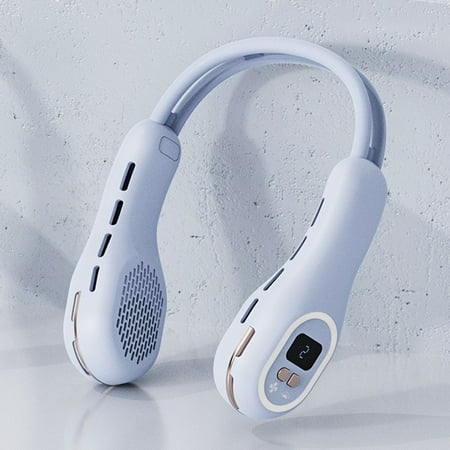 

Rotable And Stylish Neck Hanging Fan With Ambient Light Leaf Less Neck Hanging Fan USB Charging Fan