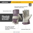 thumbnail image 2 of Guantes de trabajo Wells Lamont de piel para hombre, paquete de 2 pares, tamaño grande, 2 of 5