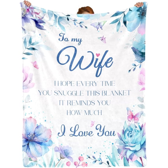 Blanket Gifts for Wife Cool Wife Birthday Gifts from Husband Christmas Wife Gifts from Husband Wedding Anniversary Romantic Gift for Wife to My Wife Warm Gifts for Christmas Valentine's Day 50"x60"
