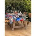 thumbnail image 3 of Outdoor Tablecloth with Umbrella Hole for Patio/Picnic/Party/Camping, American Flag Waterproof Table Cloth Rectangle Table Cover Washable, Forest Funny Dogs Red Blue Independence Day (60"x 84"), 3 of 8