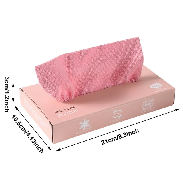 Tauxra Thickened Disposable Kitchen Cloths 20x20cm 10 Pack Water Washable Dry Wet Use Pull Out Cleaning Wipes For Home Kitchen