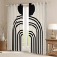 thumbnail image 2 of jejeloiu Retro Striped Pattern Black Out Curtains,Abstract Geometric Artwork Curtains Pack of 2 (42x63 Each),Black Khaki Bedroom Curtains For Adult,Ultra Soft Home Decor, 2 of 6