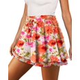 thumbnail image 1 of Pantalones cortos Onlypuff Flowy Chiffon con volantes naranjas para mujer, 1 of 5