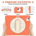 thumbnail image 6 of Allytech Shockproof Case for Apple Air 4 10.9"/ iPad Pro 11 2020/2018, Heavy Duty Shockproof Drop Protection Rugged Kickstand Hand Strap Bumper Defender Case Cover for Apple iPad Air 4th Gen, Orange, 6 of 10