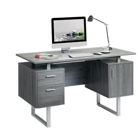 Techni Mobili Modern Office Desk With Storage Grey Techni Mobili Modern Office Desk With Storage Grey