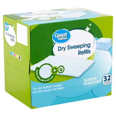 Great Value Dry Sweeping Cloth Refills, 32 Count