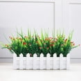 thumbnail image 5 of Valla en maceta flor artificial tela de simulación flor hogar boda decoración floral falsa, blanco y rojo Sweethay HA7817-03B, 5 of 5