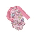 thumbnail image 2 of Yunliwuli Girls' Rash Guard Set, 2 Piece Swimsuit Set, Quick Dry Rash Guard, Fish/Shell Print Zipper Long Sleeve Tops Bottoms Bathing Suit, 2 of 10