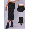 thumbnail image 2 of DARING DIVA Women's High Waist Bodycon Mesh Fishtail Midi Skirts XS Black, 2 of 6
