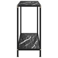 thumbnail image 2 of vidaXL Table Console Noire 80x35x75 cm Verre Trempé, 2 of 4