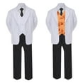 thumbnail image 2 of 5-7pc Formal Black White Suit Set Orange Bow Long Tie Vest Boy Baby Infant Sm-20 Teen, 2 of 3