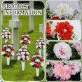 thumbnail image 4 of Artificial Cemetery Flowers, Spring Memorial Bouquet with Vase, Outdoor Grave Flowers Decorations, Artificial Dahlia Bouquet for Graveyard, Headstone Decoration, Set of 4, 4 of 5