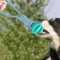 thumbnail image 4 of CHOK Dog Ball with Rope Durable Rubber Ball Puzzle Feeders Interactive Dog Toy for for Boredom Relieving Agility Molar Chase Blue, 4 of 9