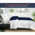 thumbnail image 2 of SGI Queen Contrast Comforter Set Microfiber Fill 3 Piece Navy Blue, 2 of 5