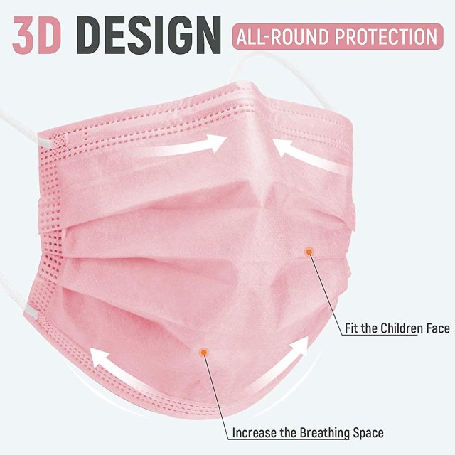 Taian 50 piezas Máscaras rosadas Máscaras protectoras contra el polvo para adultos masculinos y femeninos de tres capas no médicas XianweiShao 8390611716417