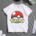 thumbnail image 1 of Camiseta de Pokémon para niños y niñas, camisa de manga corta con estampado de dibujos animados de Pikachu, ropa de verano, 1 of 4