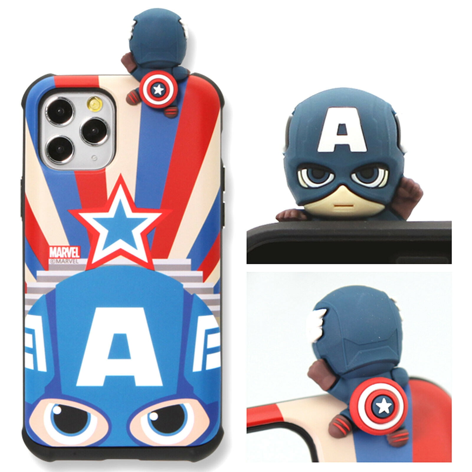Marvel Avengers Captain America Figure Slim Protective Bumper Case Cover With Card Slot For Iphone 11 Pro Walmart Com
