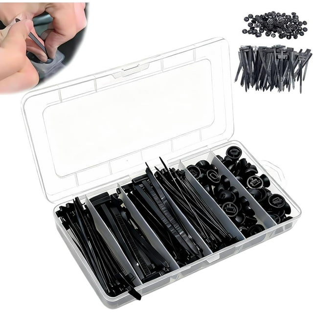 Cinchos Plástico, Hebillas Universal de Nylon para Bridas Autobloqueante, Cintillos Cables Fuerte Ataduras Resistente Reutilizable para Coche Hogar Oficina Reparación Diarias Fijación