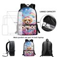 thumbnail image 4 of Jeiento Cute Dog Family Backpack for School Girls Elementary Bookbag with Lunch Box Pencil Case Primary School Bag Set 3 In 1 Rucksacks for Kids Child Bagpack Travel Daypack Satchel, 4 of 7